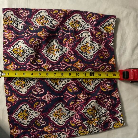 J. Crew Factory Navy Blue/ Pink Paisley Mini Skirt 4 Dopamine Boho Classic Prep - Picture 4 of 6